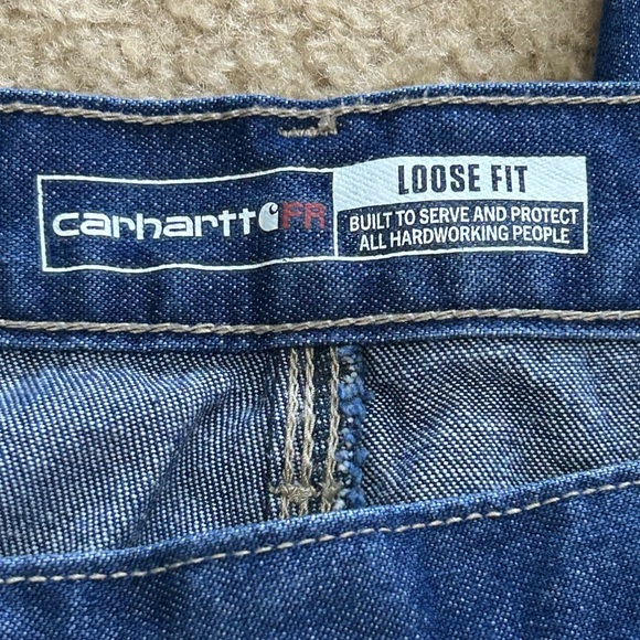 Carhartt Men’s 40x32 (40x29) Loose Fit Flame Resistant Dungaree Jeans - Picture 6 of 12
